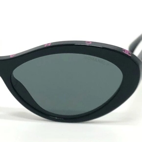 CHANEL 5416-A CC Mark Eyewear Oval Shape sunglasses Plastic Black Unused main image 4